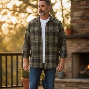 Carhartt Men’s Plaid Flannel Shirt Jacket Heavyweight workwear Shacket‎ Size 2XL